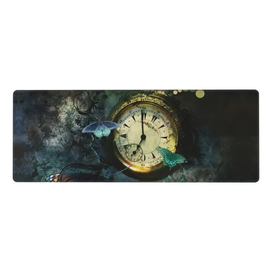 Reloje Teclado Goma Alfombrilla Para Mouse 12 X 31,5  Siente