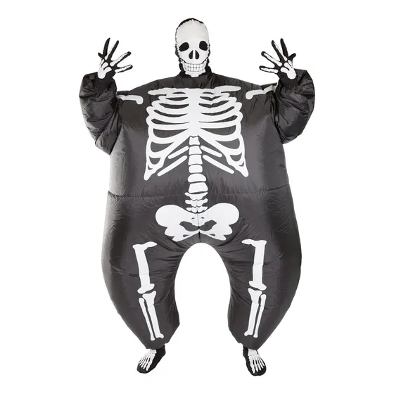 Disfraz Inflable Para Adulto Esqueleto Halloween Unitalla Incluye Mascara Manos Y Pies De Esqueleto