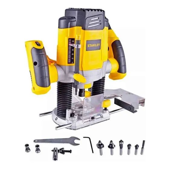 Ruteadora Profesional 1200w + 6 Fresas Stanley Srr1200-b2