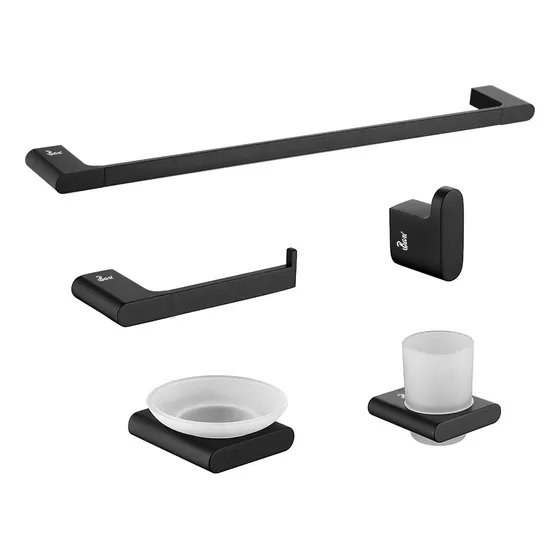 Accesorios De Baño 5 Pcs Matte Black Marca Bari
