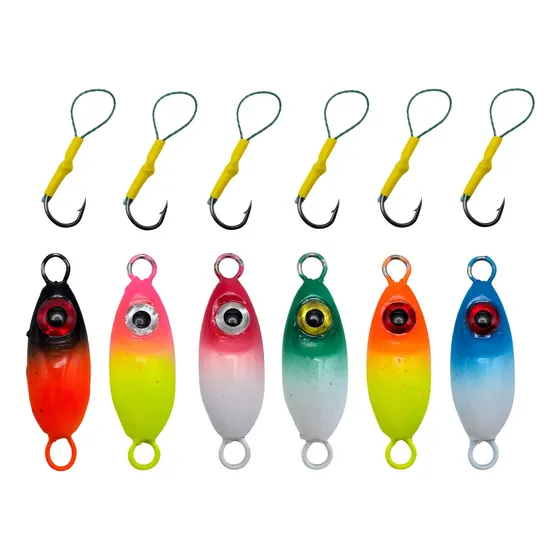 6 Micro Jig Slow Baby Robalo Sargo Xaréu Pampo Corvina Pesca Cor Variadas