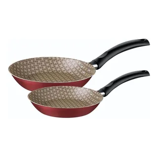 Jogo De Frigideira Turim Antiaderente Aluminio Tramontina Cor Vermelho Jogo De Frigideira Turim Antiaderente Aluminio Tramontina Cor Vermelho