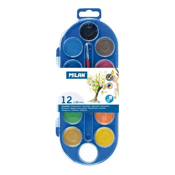 Acuarela 12 Colores 30mm Con Pincel