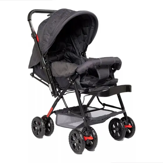 Carrinho Berço Rover Alça Reversível Prime Baby Cinza