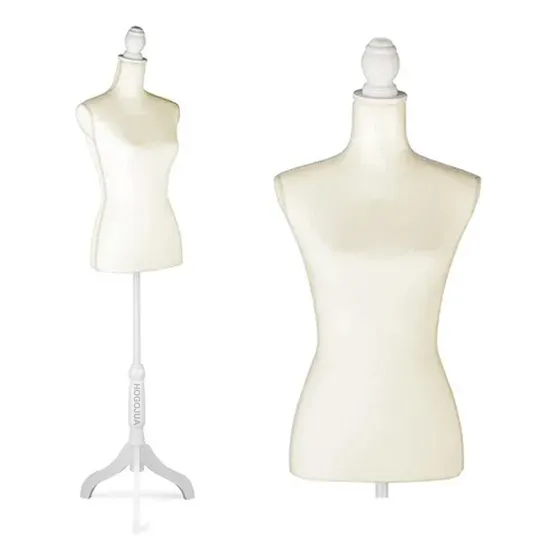 Maniqui Torso Femenino Afelpado Tripie Ajustable En Colores Color Beige