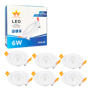 6 Empotrados 6w Dirigible Spot Led Luz Blanca Color Blanco 6 Empotrados 6w Dirigible Spot Led Luz Blanca Color Blanco