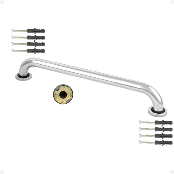 Barra De Apoio Inox 80cm Banheiro Idoso Reta Antiderrapante