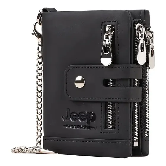 Billetera Para  Hombre Jeep Cuero 100% Genuino Piel Bovino
