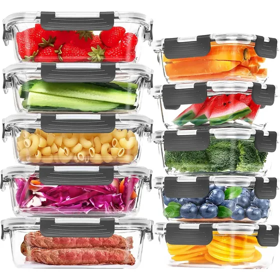 Recipiente Vidri Herméti Bpa Free 370/1040 Ml Grande