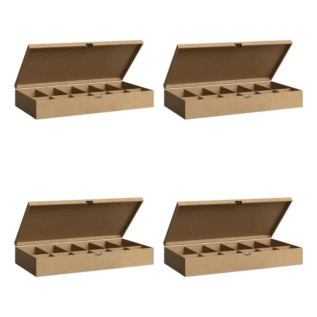 Kit 4 Caixa Cofrinho Cofre Guardar Dinheiro Porta Cedula Mdf