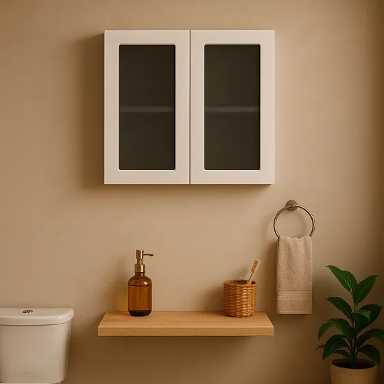 Alacena Blanca Vidrio 60cm Laqueada Baño Lavadero Oferta