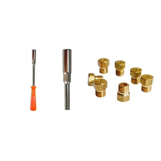 Kit 4 Bicos Injetores Gás De Botijão Glp + Chave Canhão 7mm
