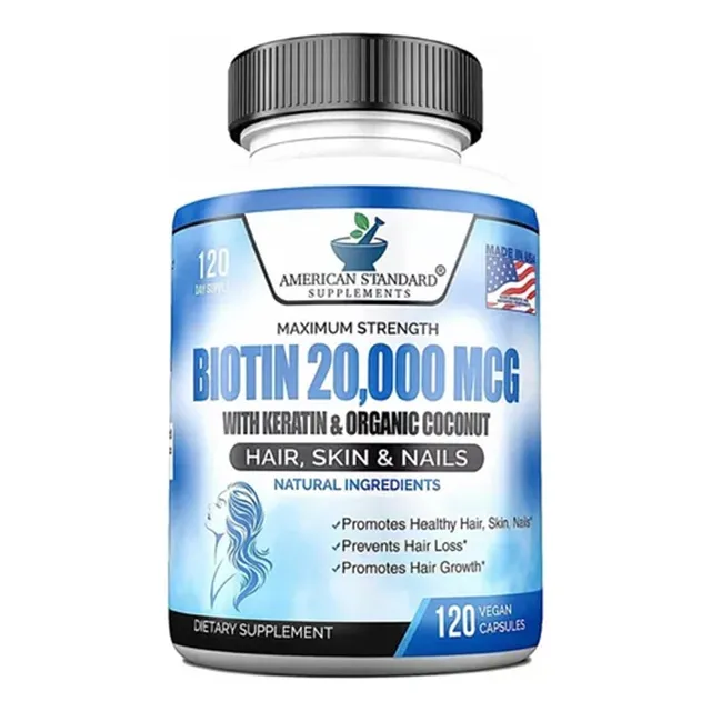 Cápsulas Biotin 20.000mcg - Crecimiento Cabello 120u