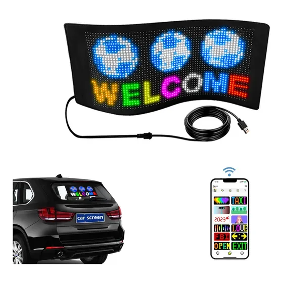 Letrero Led E Para Coche, Panel Matricial Led Flexible De 26