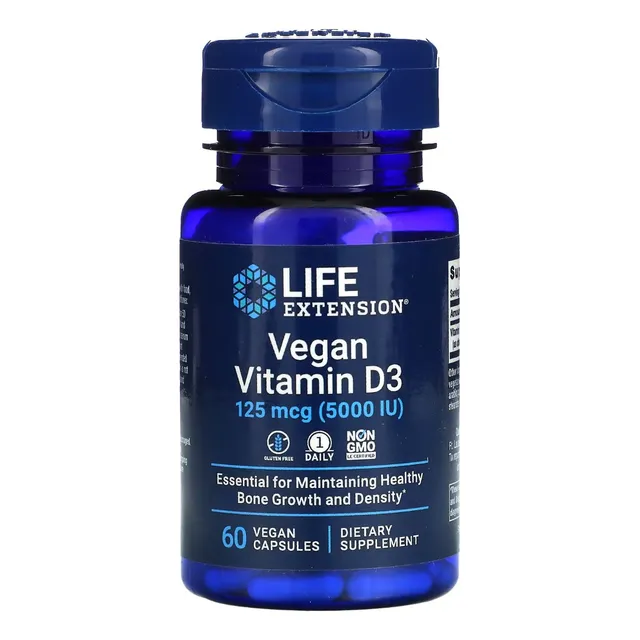 Life Extension Vitamina D3 Vegana 125 Mcg 60 Capsulas Sabor Sin Sabor