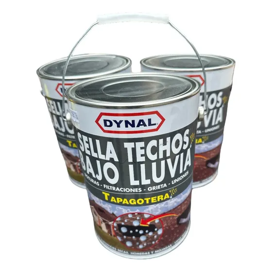 Tapagoteras Wet Sella Techos Bajo Lluvia Dynal 1 Galón 4kg Negro
