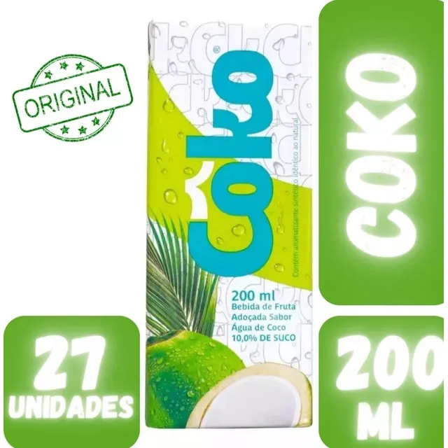 Coko Água De Coco Gelo 200ml - Caixa 27 Unidades