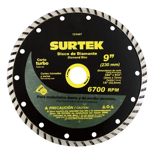 Disco De Diamante Turbo 4-1/2 Surtek