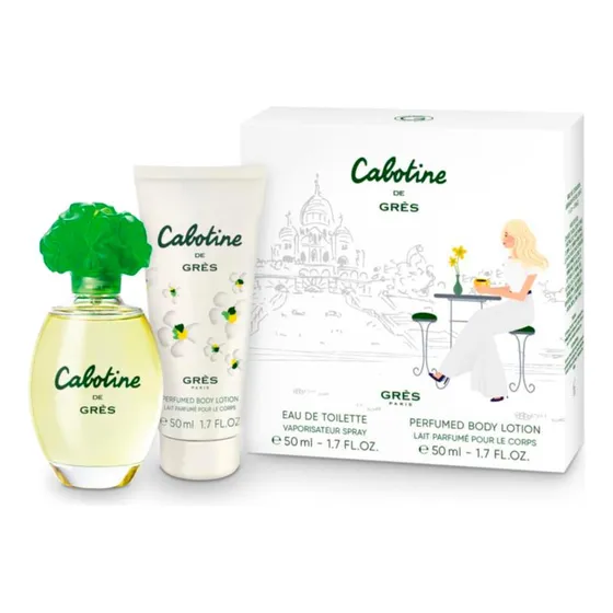 Set Perfume Gres Parfums Cabotine 50ml + Body Lotion 50ml