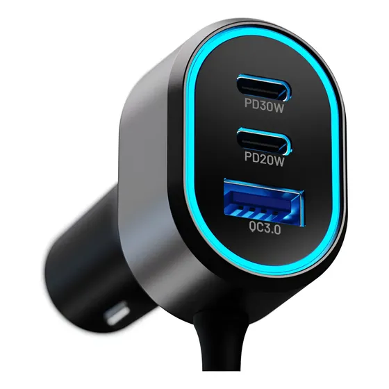 Kx Car Charger 100w Max 4xusb-c Pd30w + 2xusb-a Qc 3.0 Exten Negro | Cuotas sin interés