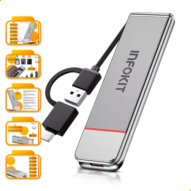 Case Portátil Ssd M2 Nvme Pcie Gaveta Alumínio Usb-c Usb 3.0