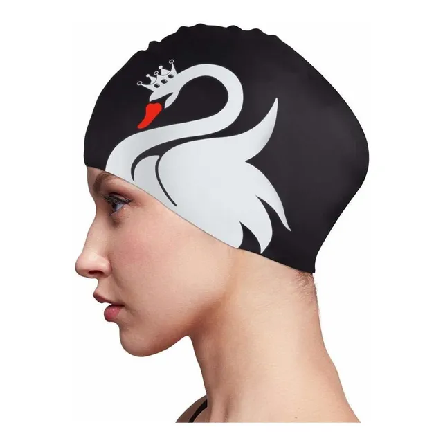 Gorro Natacion Para Dama Pelo Largo Rizado Silicona Niña