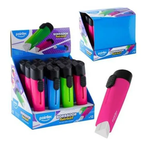 Borra Retractil Pointer 4unds / Color De Tu Preferencia
