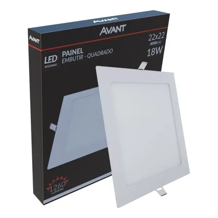 Plafon Led Luminaria Embutir Painel Teto 18w Avant