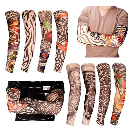 Par De Manga Tatuada Tatuaje Tattoo Unisex Dj Motorizado R4