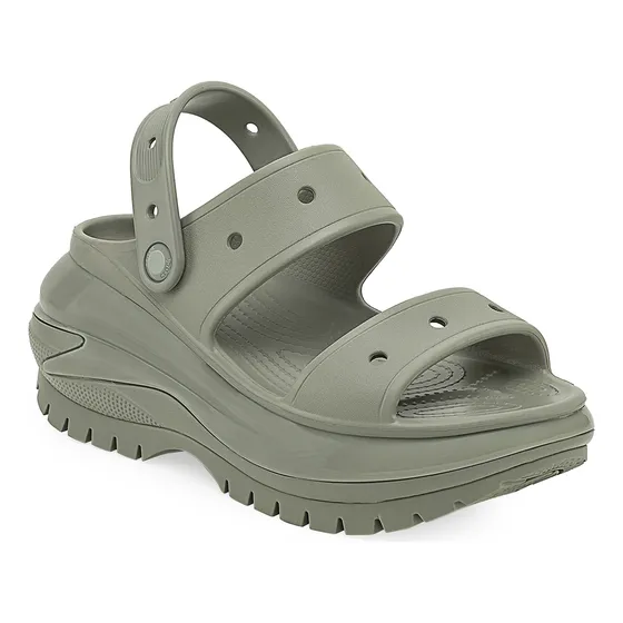 Sandalias Crocs Classic Mega Crush Mujer Gris Solo Deportes