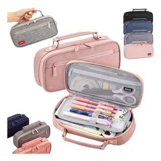 Estojo Liso Com 2 Divisórias C/alça Box Necessaire Escolar Cor Preto Estojo Liso Com 2 Divisórias C/alça Box Necessaire Escolar Cor Preto