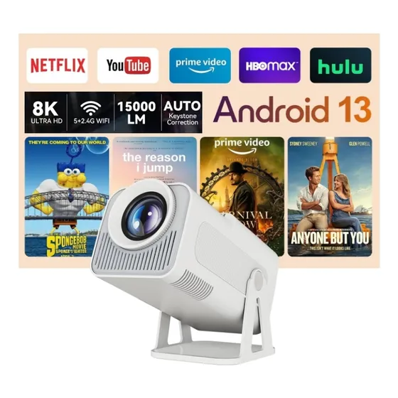 Proyector Hd 8k Android 11 Wifi Full 1080p 15000lm Projector