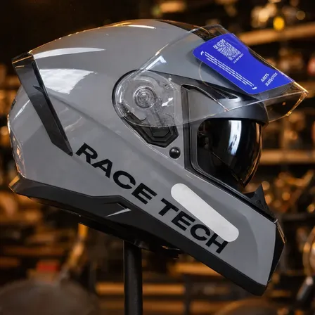 Capacete Moto Race Tech Volt Monocolor Cinza Nardo Brilho