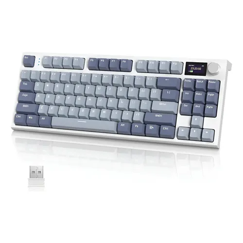 Teclado Gamer Mecanico Attack Shark K86 Sem Fio Com Tela Cor de