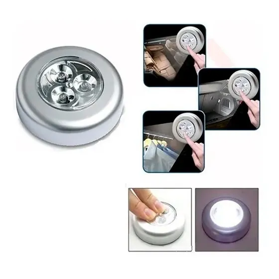 Autocolante Lampada Luminária Toque 3 Led