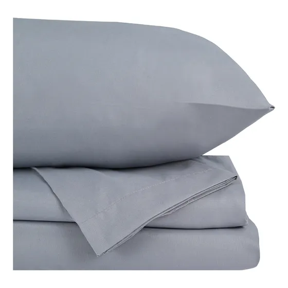 Juego De Sábanas Matrimoniales Trl 3000 Matrimonial Color Gris Con Diseño Lisa 4 Piezas