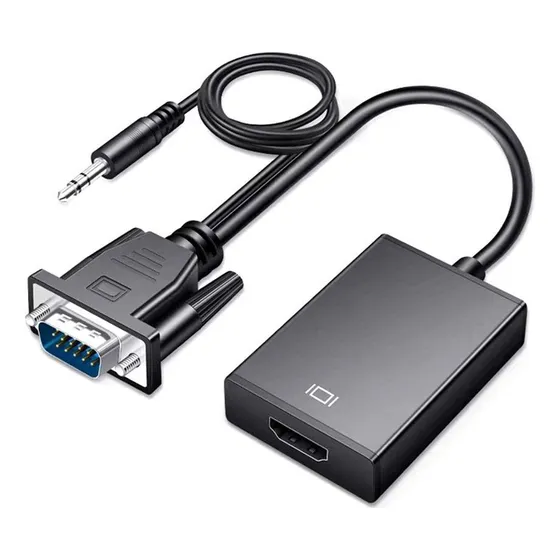 Z Conversor Vga Para Hdmi, Cabo, Adaptador De Áudio,