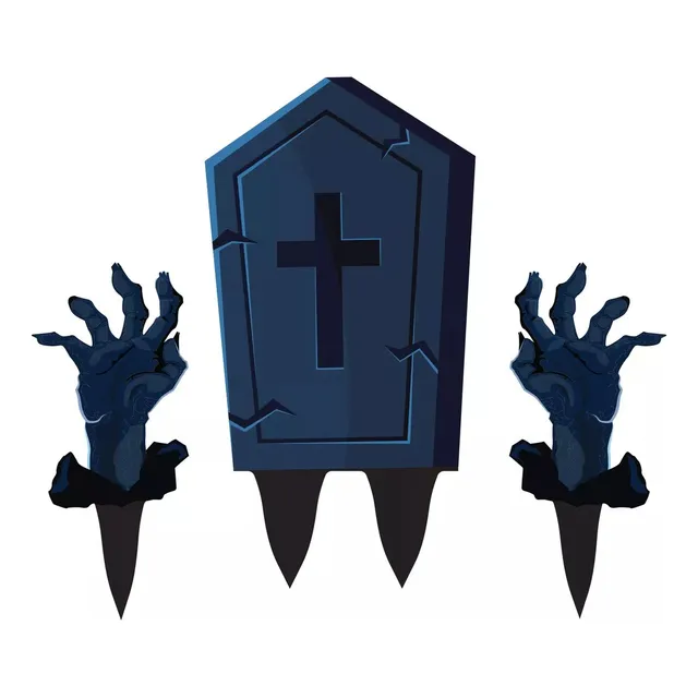 Placas De Jardim - Halloween - Lápide Do Zumbi - 3 Peças