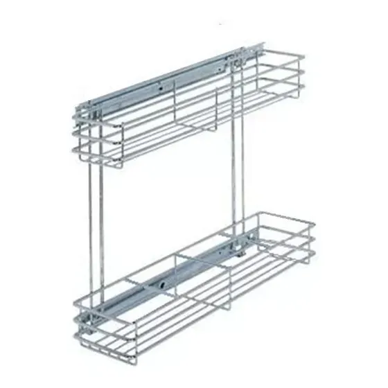 Canasto Extraible Cromado Superior 2 Niveles Bajo Mesada