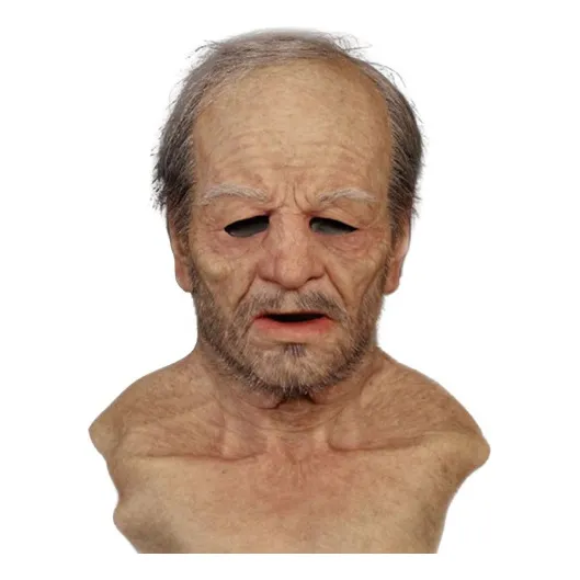 Máscara Realista De Látex Para Hombre Viejo, Accesorio Para