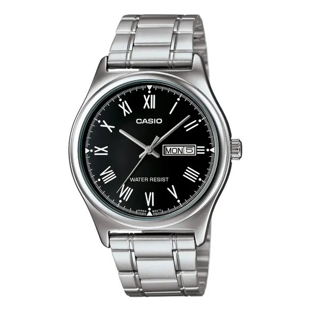 Reloj De Hombre Casio® Mtp-v006d-1b Original Color De La Correa Plateado