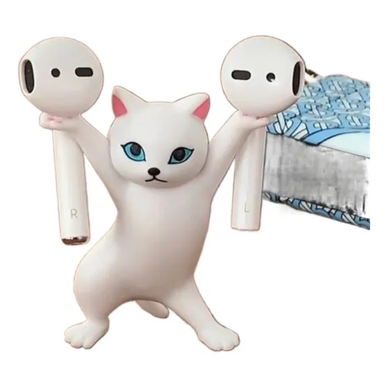 5pcs Figura Animal Dançando Gato Fone De Ouvido Suporte Mont