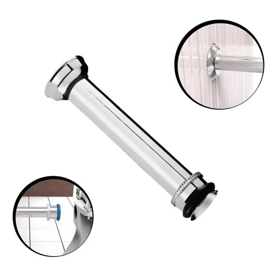 Tubo de ligação ajustável aluminio cromado vaso sanitário Nitro Metais prateado 25cm