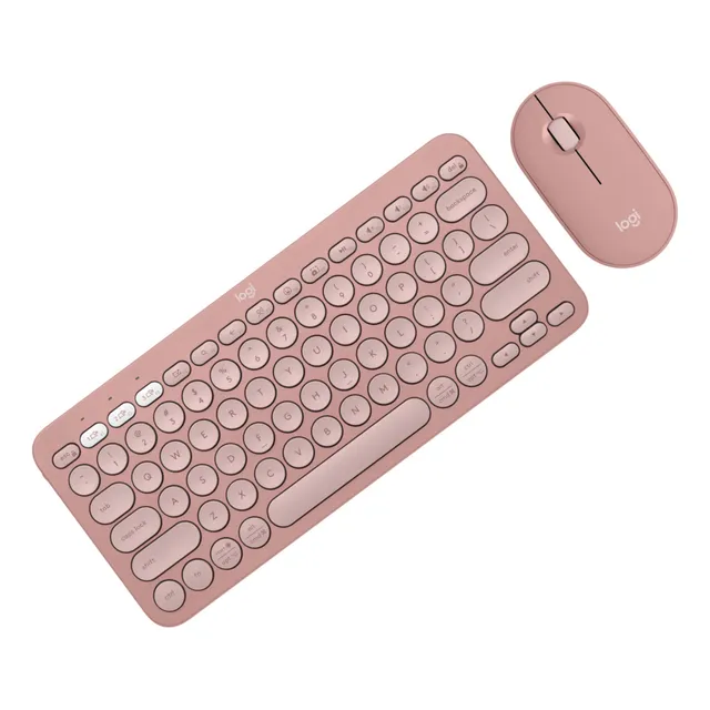 Combo Bt Logitech Pebble 2: Teclado K380s + Mouse M350s, Pnk
