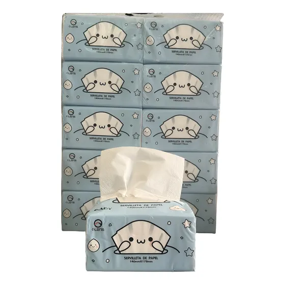 Pack10 Servilleta Pañuelos Celeste Ultra Suave 3 Hojas Olens