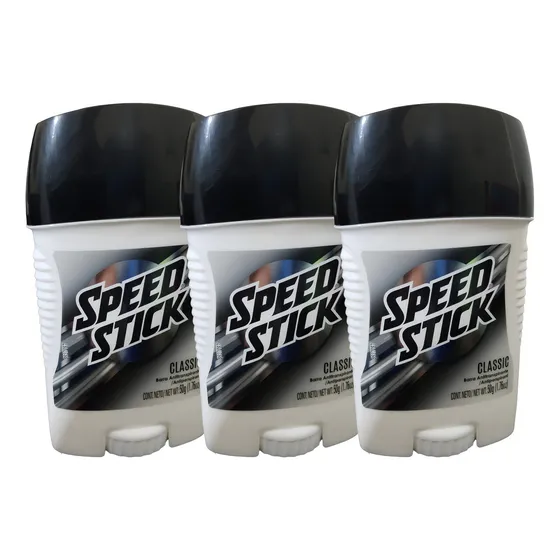 Pack X3 Desodorante Speed Stick Barra Classic 50g Fragancia Neutral