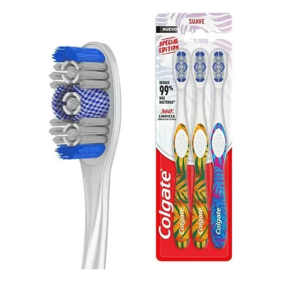Cepillo Dental Colgate 360° Geometric Con Cerdas Interdental