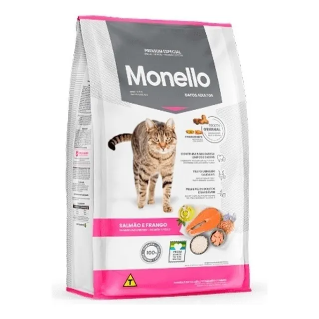 Nutrire Monello Alimento Premium Especial gato sabor salmon y pollo para gato adulto sabor salmón y pollo en bolsa de 15kg