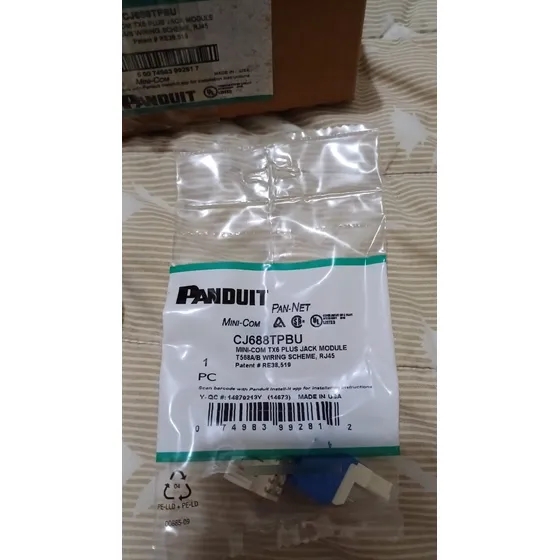 Jack Coupler Panduit Cat 6 Color Azul Cj688tpbu Original