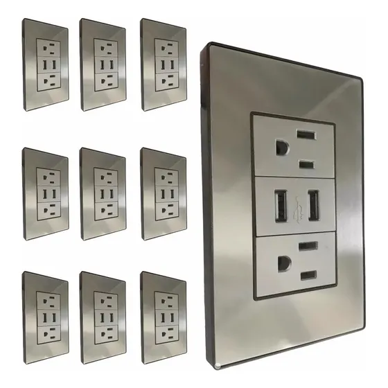 Paquete 10 Piezas Placa Contacto Doble Carga Dual Usb 2.1amp
